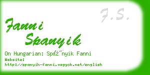 fanni spanyik business card